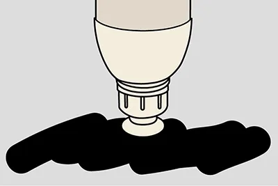 インキを広範囲に塗り広げやすいノズル形状
