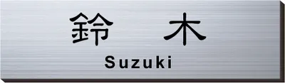 2層板プレート 本体色 2 本体表面：ヘアライン銀 文字色：黒