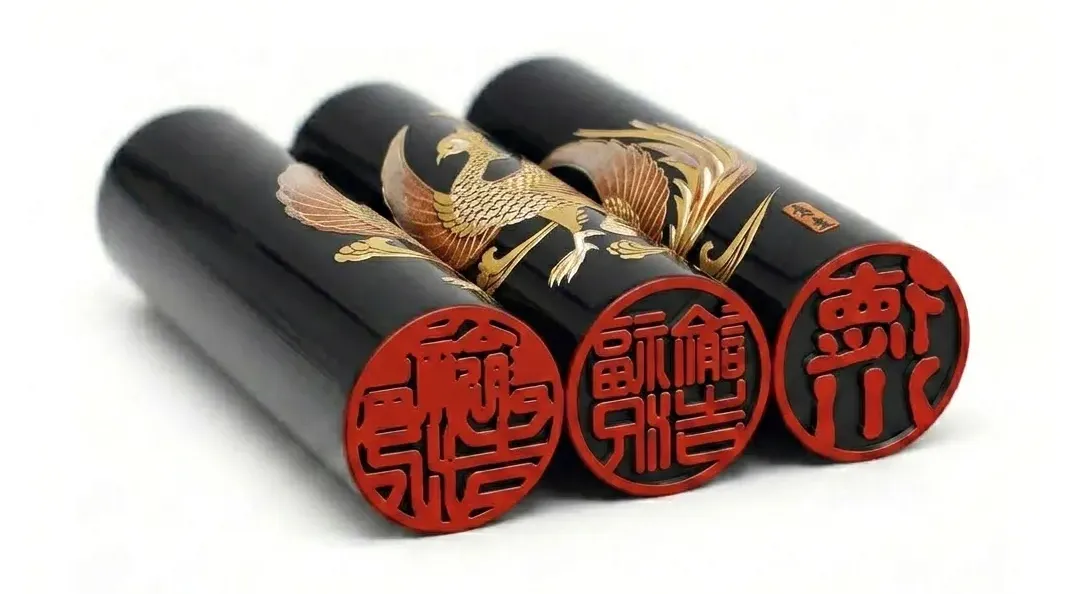蒔絵黒水牛印鑑 フェニックス