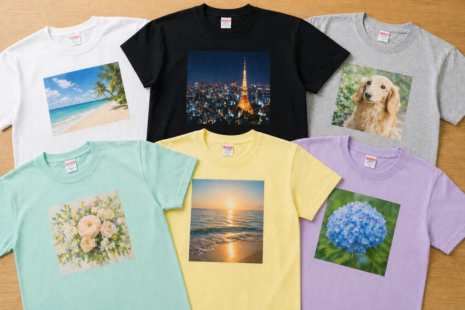 Tシャツボディカラー別 フルカラープリント仕上がり比較