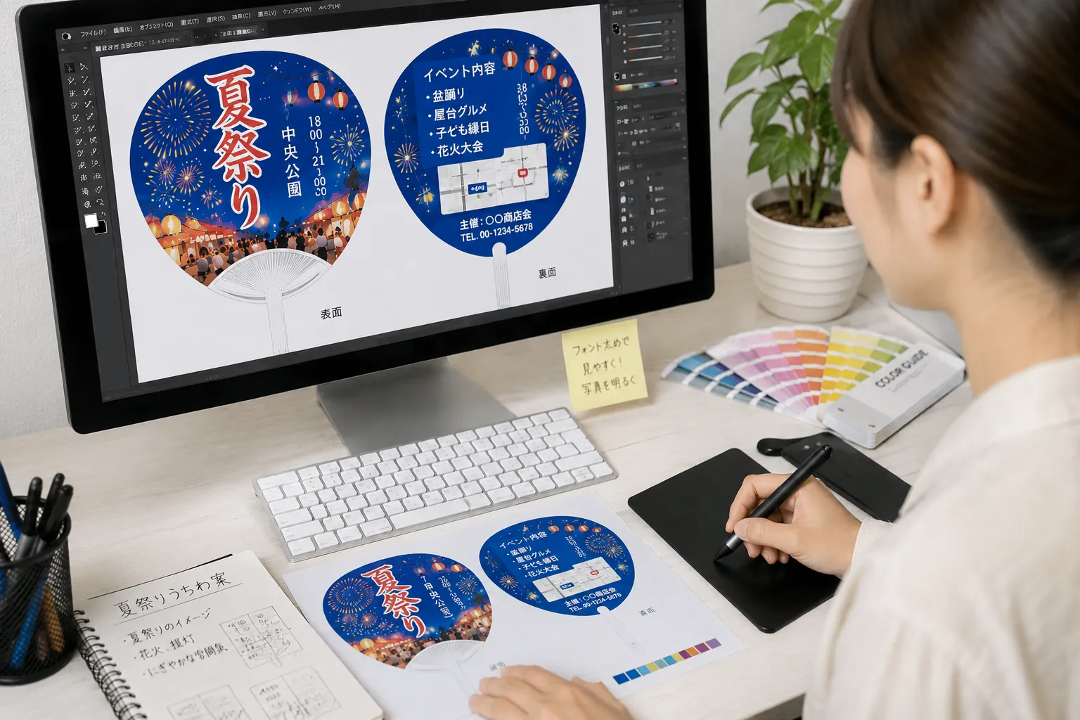 早期注文割引(のんびり割・超のんびり割)を活用したうちわ印刷スケジュールのイメージ
