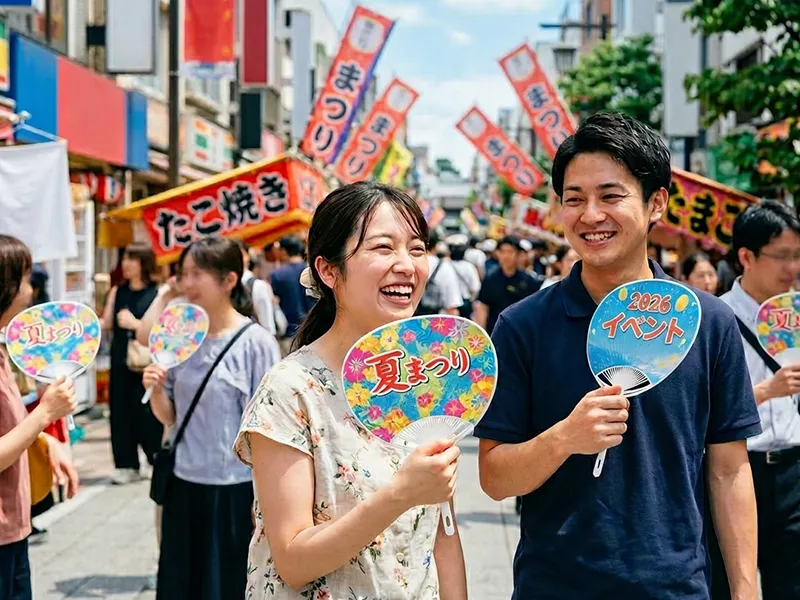 差し出されるうちわには、ついつい手が伸び